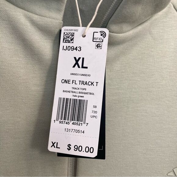 Adidas Basketball Track Suit Jacket XL NWT Unisex Light Green - Picture 5 of 8